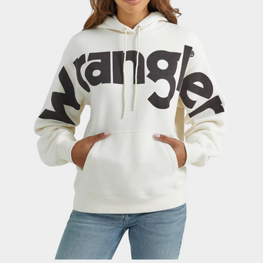 Bold Logo White Hoodie Women's Wrangler Hoodie