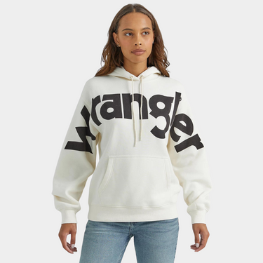 Bold Logo White Hoodie Women's Wrangler Hoodie