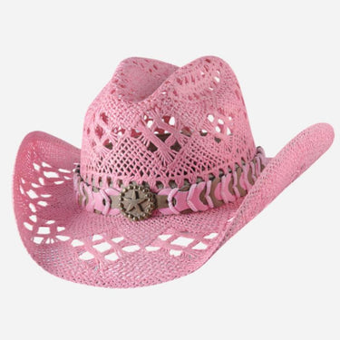 Women's Bullhide Pink Straw Hat Summer Collection