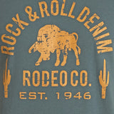 Rock and Roll Denim Unisex Bull Graphic Tee Shirt Rodeo Outfits