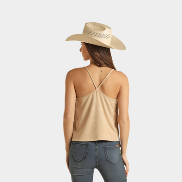 Tan Fringe Tank Top