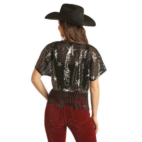 Rock and Roll Denim Women's Star Sequin Bolero Western Jeans