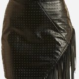 Rock and Roll Denim Women's Black Fringe Mini Skirt Western Skirts