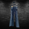 Rock & Roll Denim Blue Corduroy Button Flare Jeans