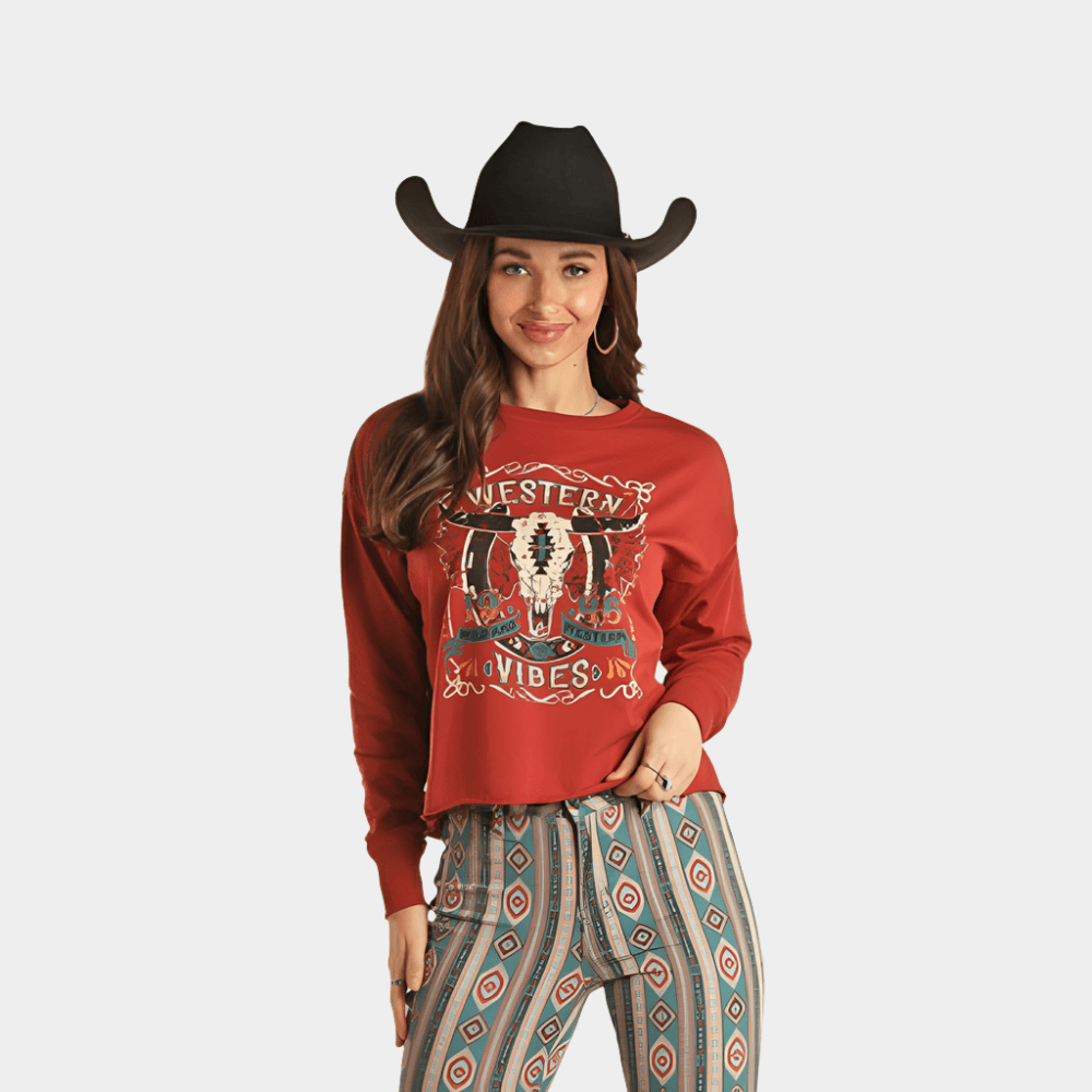 Women's Western Vibes Sweater | Rodeo Tops β Nikki's Western Outfitters