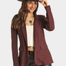 Rock & Roll Denim Burgundy Shimmer Blazer 