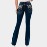 Grace In La Heavy Stitching Easy Fit Boot Cut Jeans