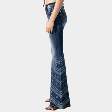 Miss Me Stars n Strips High Rise Flare Jeans