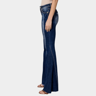 Miss Me Multi Denim Wide Flare Jeans