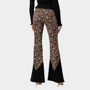 Grace In La Leopard Print Flare Jeans