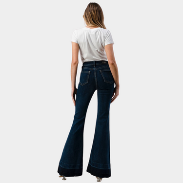 Grace In La Denim High Waist Flare Jeans