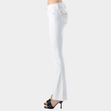 Miss Me White Cross Lines Bootcut Jeans