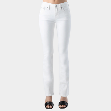 Miss Me White Cross Lines Bootcut Jeans