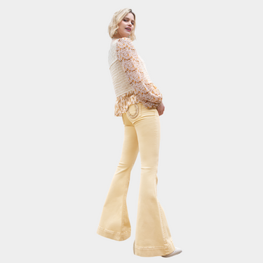 Neutral Horseshoe Beige Flare Jeans