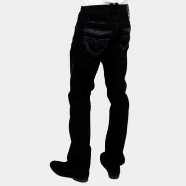 Platini Fashion Men's Holt Slim Black Boot Cut Jeans