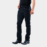 Platini Fashion Men's Holt Black Straight Leg Jeans