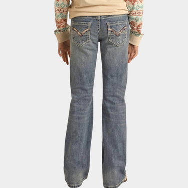 Girls Mid Rise Bootcut Jeans