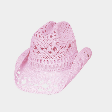 Chapeau de paille rose pour enfants Bullhide