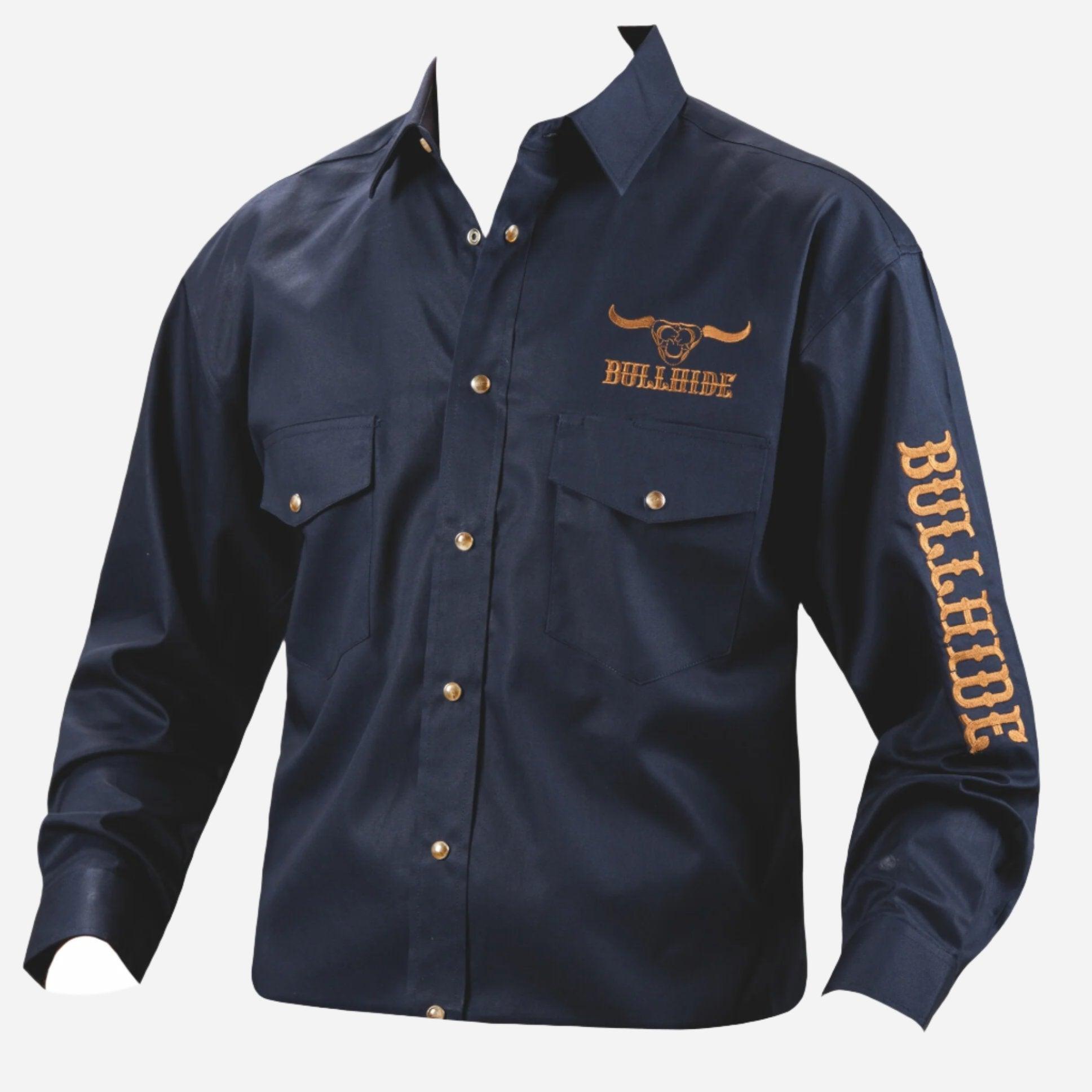 Men's Navy Snap Button Bullhide Shirt - Rodeo Ready and Stylish β Nikki ...